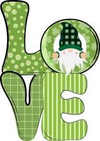 St Patricks Day Love  Gnome vector