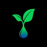 reciclaje de triángulos con hoja verde, ecología de reciclaje, logotipo de energía natural o diseño de iconos vector