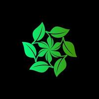 triangle recycle with green leaf, recycling ecology, nature energy logo or icon design vector