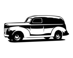 ilustración de una furgoneta chevrolet de 1952. las ilustraciones son fáciles de usar y altamente personalizables, lógicamente en capas para adaptarse a sus necesidades. coche brillante aislado sobre fondo blanco vector