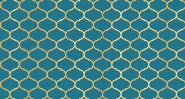 Abstract background with islamic ornament. Golden lined tiled motif. Arabic geometric seamless ornament pattern. Arabic geometric texture. Islamic background. Vector illustration