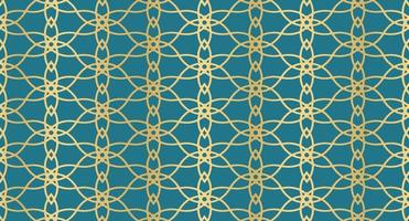 Abstract background with islamic ornament. Golden lined tiled motif. Arabic geometric seamless ornament pattern. Arabic geometric texture. Islamic background. Vector illustration