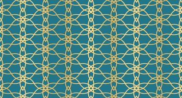 Abstract background with islamic ornament. Golden lined tiled motif. Arabic geometric seamless ornament pattern. Arabic geometric texture. Islamic background. Vector illustration