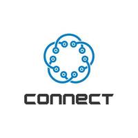 connect data logo simple minimalist design vector