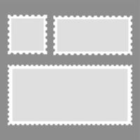 conjunto de diseño de vector de marco de sello postal en blanco