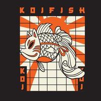 koi fish japan vector illustration