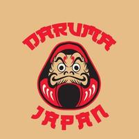 Japan symbol Daruma doll vector illustration