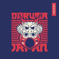 Japan symbol Daruma doll vector illustration