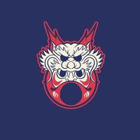 Japan symbol Daruma doll vector illustration