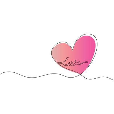 Hearts Continuous Line Drawing. Trendy Minimalist Illustration. One Line Abstract Drawing