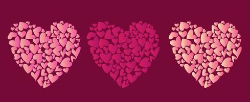 Heart, a symbol of love and Valentine's Day. A set of beautiful hearts. Vector illustration.