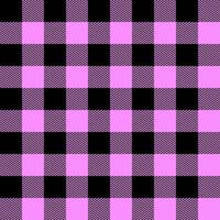 Modern plaid fabric design pattern. Minimal abstract geo lineal classic two colours tartan check background. Variegated stripes textile swatch, all over print block pink and black vector