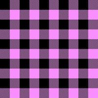 Modern plaid fabric design pattern. Minimal abstract geo lineal classic two colours tartan check background. Variegated stripes textile swatch, all over print block pink and black vector