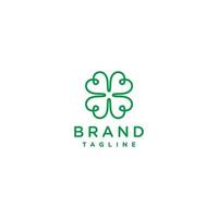 Clover Leaf Logo Design with Simple Lines vector