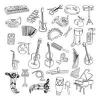 Free vector detail line art doodle classical symphony musical instruments