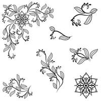 Decorative beauty elegant illustration for design hand drawn flower vector