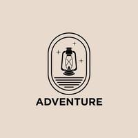 lantern lamp vintage design vector, adventure logo inspiration vector