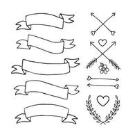 Vector set of hand drawn doodle sketch elements