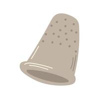 Thimble. Vector hand drawn element. Isolated on white.