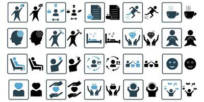 Lifestyle illustration icon set. Solid icon style. Simple vector design editable