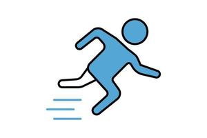 People running icon illustration. sport, healthy life style. icon related to lifestyle. Flat line icon style. Simple vector design editable