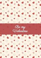 Vintage Valentine's Day card. Romantic drawings, social media backgrounds with hearts. Vector