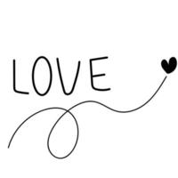 Love letter written by hand in black on a white background. vector