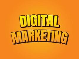 efecto de texto 3d de marketing digital vector