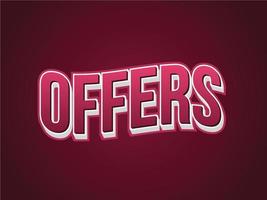 OFFERS 3D TEXT EFFECTS vector