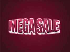 MEGA SALE 3D TEXT EFFECT vector