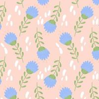 Hand drawn floral pattern.Garden flower, plants, botanical, seamless vector design for fashion, fabric, wallpaper