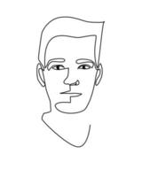 Single line drawing of a man. Hand drawn style design line art. People in portrait vector