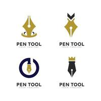 Pen logo tool gradient colorful style vector