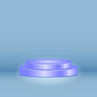 blue cylinder podium. 3d, simple, modern, minimal and elegant concept. used for pedestal, product display and stage showcase vector