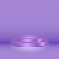 podio de cilindro morado. Concepto 3d, simple, moderno, minimalista y elegante. utilizado para pedestal, exhibición de productos y escaparate de escenario vector