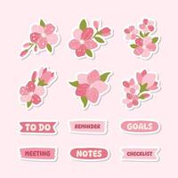 Peach Blossom Hand Drawn Sticker vector