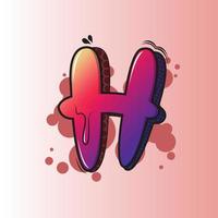 Graffiti letter H premium vector illustration