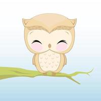 Cute owl premium vector illustration