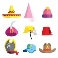 colección de sombreros inusuales vector