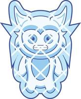 Cartoon illustration of cold and frozen yeti monster character vector