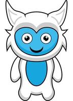 ejemplo lindo del personaje de dibujos animados del monstruo de la nieve de la mascota del yeti vector