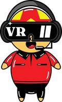 VR mascot cute cartoon character graphic design illustration vector