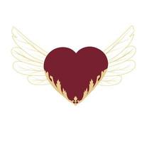 valentine's day. wedding. Love. The winged heart. Valentine vector stock illustration. isolated on a white background.