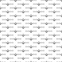 Tattoo chain with spade pattern in the style of the 90s, 2000s. Black and white seamless pattern illustration. vector