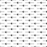 Tattoo chain with ying yang pattern in the style of the 90s, 2000s. Black and white seamless pattern illustration. vector