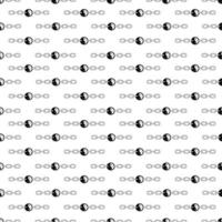 Tattoo chain with ying yang pattern in the style of the 90s, 2000s. Black and white seamless pattern illustration. vector