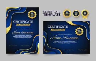 Gradient Blue Certificate Template Background vector