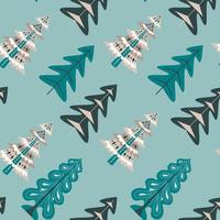 Pine trees, xmas and new year celebration pattern vector