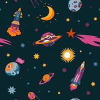 Galaxy and outer space, exploration and discovery vector