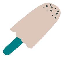 Ice cream on stick, gelato frozen dessert sweets vector